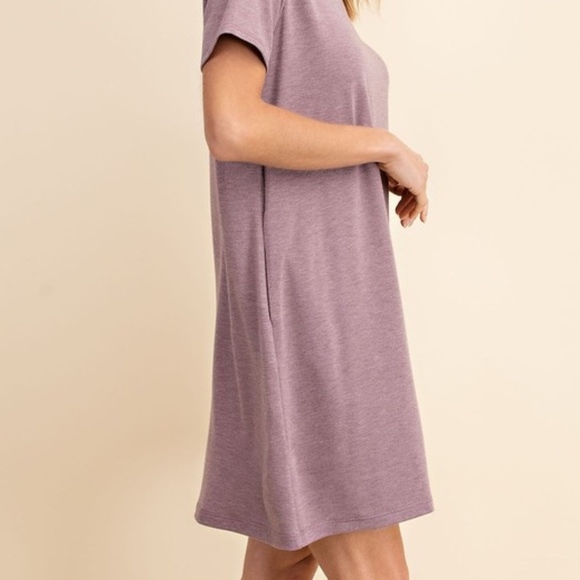Light Plum T-shirt Dress - Picture 4 of 6